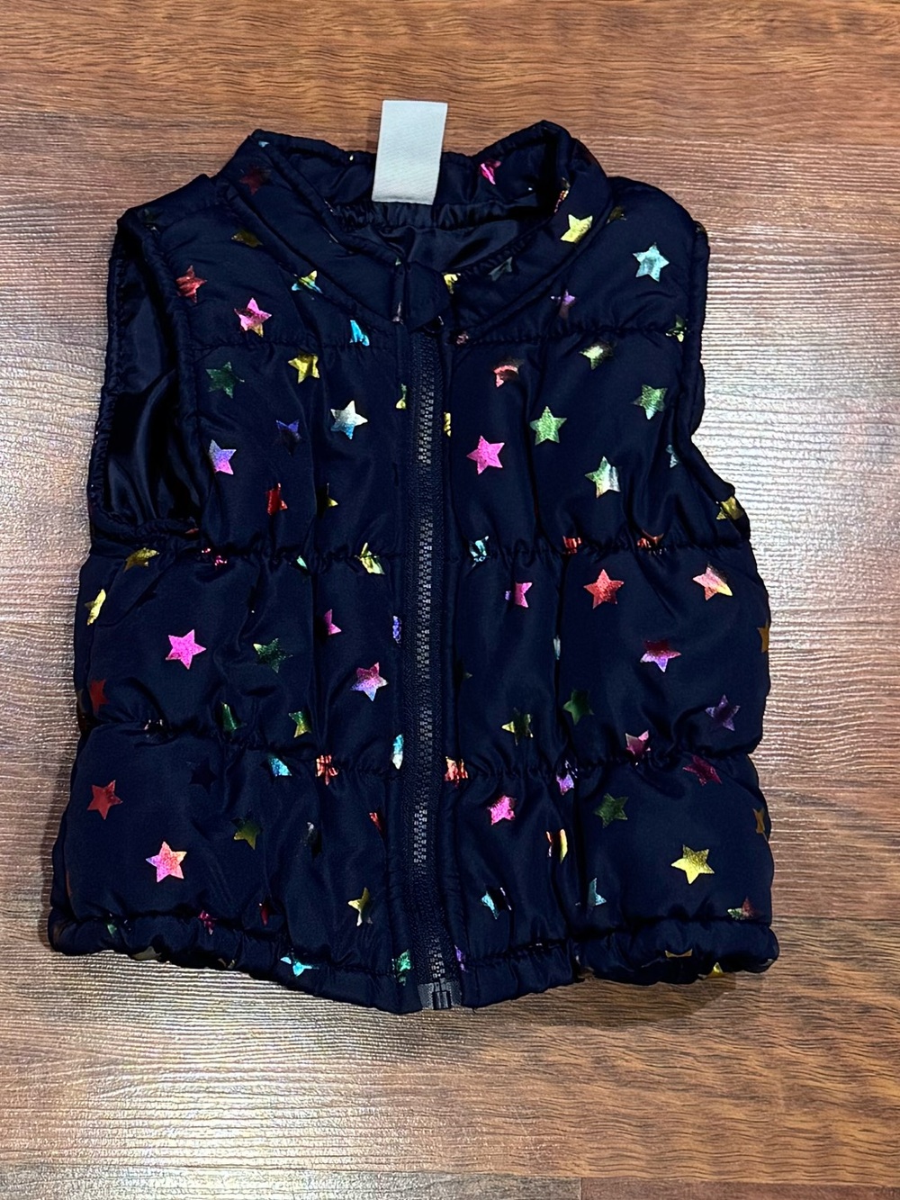 Healthtex - Navy Puffer Vest with Multicolor Star Accents